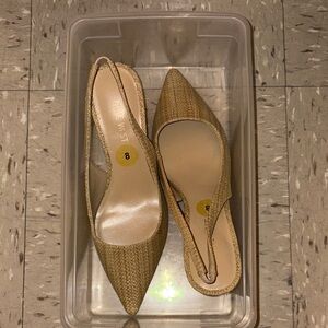 Nine West Beige Slingback Heels